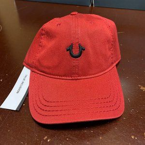True Religion Mens Red TR2309T Panel Adjustable Basketball Cap One Size